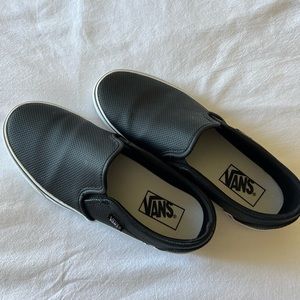 Black pleather vans